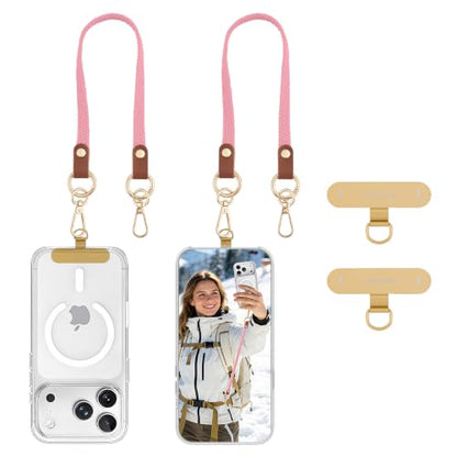 MoKo 2 Pack Stretchy Phone Lanyard Tether Retractable Phone Strap - color: Old Rose