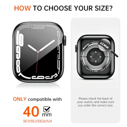2-Pack Waterproof Case for 40mm Apple Watch SE 3/2/1 Series 6/5/4 - color: Starlight/Clear, size: 40mm(SE3/SE2/SE/6/5/4)