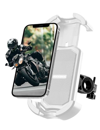 ROCKBROS Bike Phone Holder Security Lock Shockproof Bicycle Phone Mount - color: Handlebar Mount White