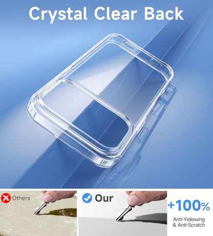 USLAI Case for iPhone 17 Pro, Anti-Yellowing, Crystal Clear Back, Shockproof & Military‑Grade Drop Protection - Transparent - color: Clear, size: iPhone 17 Pro