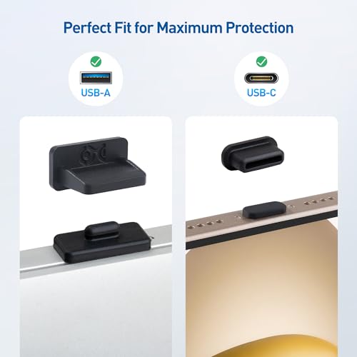 Cable Matters Combo-Pack USB-C and USB Port Covers, 10x Each, Black - style: Combo (USB A&C)