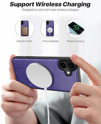 OCASE for iPhone 17 Detachable Wallet Case with Card Holder, 2 in 1 PU Leather Flip Folio with RFID Blocking Stand Wrist Strap Shockproof Phone Cover 6.3 Inch 2025, Purple - color: Purple, size: iPhone 17