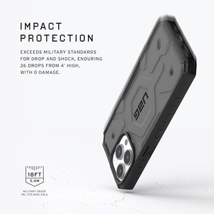 URBAN ARMOR GEAR UAG Case [Updated Ver.] Compatible with iPhone 15 Pro Case 6.1" Pathfinder Silver Built-in Magnet Compatible with MagSafe Charging Rugged Military Grade Dropproof Protective Cover - color: Silver