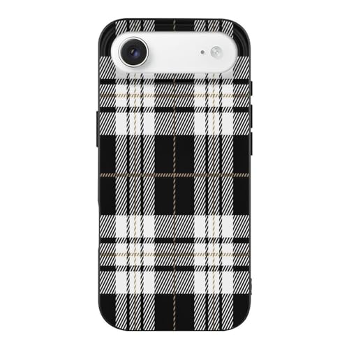 Black and White Tartan PlaidAnti-Yellowing Soft TPU Phone Case for iPhone 17, Shockproof and Scratch-Resistant Case - color: black-style-146