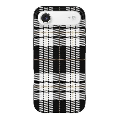 Black and White Tartan PlaidAnti-Yellowing Soft TPU Phone Case for iPhone 17, Shockproof and Scratch-Resistant Case - color: black-style-146
