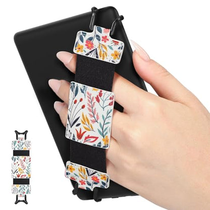 MoKo Soft Hand Strap for 6-8" Kindle eReaders Fire Tablet, Flowers - color: A-flowers, style: Soft Pu Strap