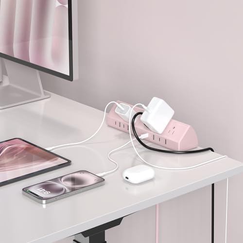 Jgstkcity Desk Clamp Power Strip USB C 45W,8 USB,10FT,Purple - color: Pink, size: 10 FT