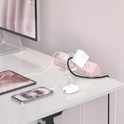Jgstkcity Desk Clamp Power Strip USB C 45W,8 USB,10FT,Purple - color: Pink, size: 10 FT