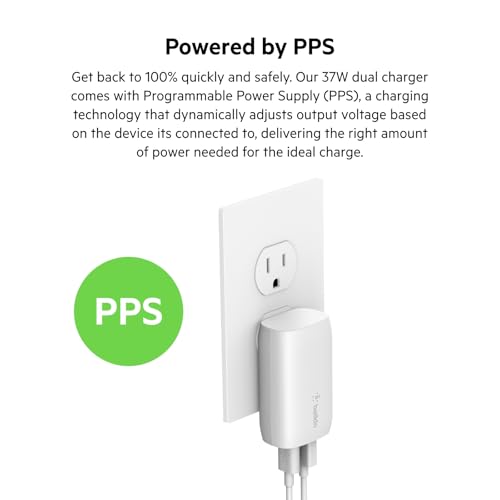 Belkin 37W USB C and USB A Charger Block, USB C to Lightning Cable - style: Dual USB-C & A Port with C-Lightning Cable