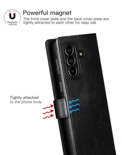 Feitenn for Samsung Galaxy A37 5G (6.7") Case Wallet 2026 with 4 Card Holders Kickstand, PU Flip Leather Magnetic Closure Folio Shockproof Protective Cover, Black - color: Black, size: Samsung Galaxy A37 5G