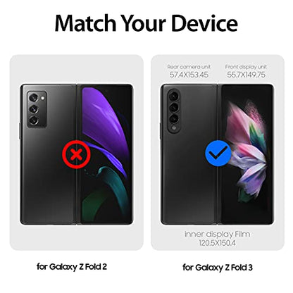 Whitestone Dome [1SET 3PCS] for Galaxy Z Fold 3 Premium Film Screen Protector Anti-Shock,HD Clear,Self Healing EPU Film for Galaxy Z Fold 3