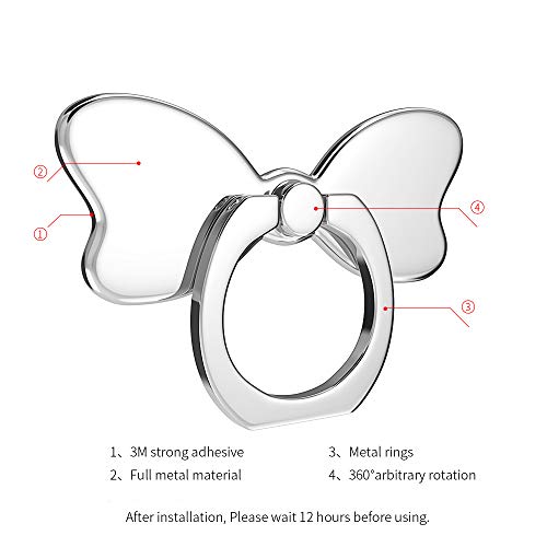 PZOZ Metal Cell Phone Finger Ring Stability Holder Back Stand Collapsible Hand Grip Knob Loop Car Mount Hook Kickstand 360 for iPhone Samsung Galaxy Mobile Cute Accessories (Silver) - color: Silver