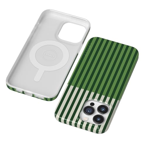 Casely iPhone 14 Pro Case | Clubhouse | Fairway Stripes | Compatible with MagSafe | Classic Ultra Thin Design - color: Clubhouse | Fairway Stripes, size: Iphone 14 Pro