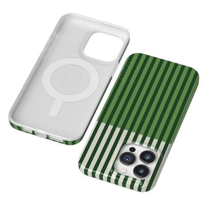 Casely iPhone 14 Pro Case | Clubhouse | Fairway Stripes | Compatible with MagSafe | Classic Ultra Thin Design - color: Clubhouse | Fairway Stripes, size: Iphone 14 Pro