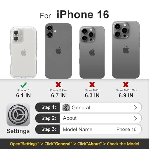 Follaroma for iPhone 16 Case, Heavy Duty Shockproof Protection Phone Cases, Anti-Drop, Dual Layer Transparent Protective Cover Compatible with iPhone 16, 6.1 inch,Crystal Clear - color: Clear, size: iPhone 16 6.1‘’