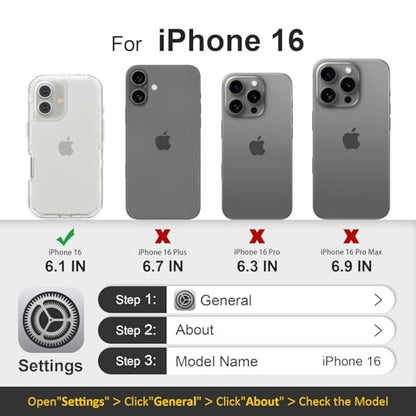 Follaroma for iPhone 16 Case, Heavy Duty Shockproof Protection Phone Cases, Anti-Drop, Dual Layer Transparent Protective Cover Compatible with iPhone 16, 6.1 inch,Crystal Clear - color: Clear, size: iPhone 16 6.1‘’