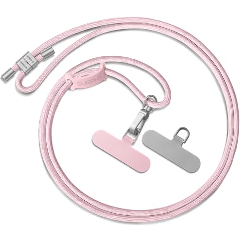 SURPHY Phone Lanyard Crossbody, Phone Strap Crossbody with 2 Tether Tabs - color: Pink