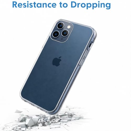 Clear Case for iPhone 12 Pro 6.1 Inch, Transparent Phone Cover, Anti-Yellowing, Shockproof & Scratch-Resistant Slim TPU + PC Protective Case