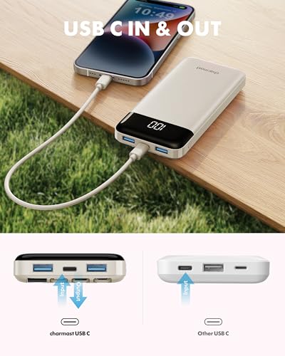 charmast 10000mAh Power Bank Portable Charger with 4 Built-in Cables - color: Qianka