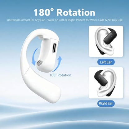 Single Bluetooth One Ear Earbud Open Ear Bud Air Conduction Earbud Earless Out of Ear Headphones Bluetooth Wireless Earpiece with Earhook OWS Open Ear Bud Wireless Ear Hanging Bluetooth Headset - color: Orange