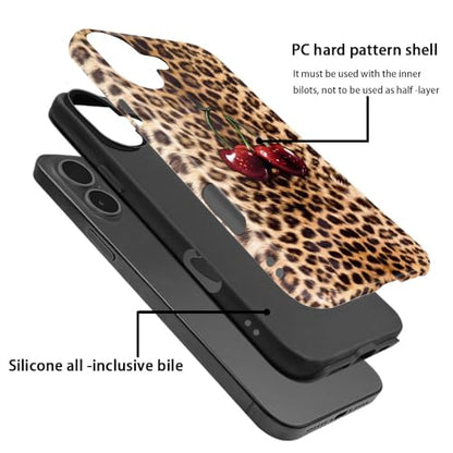 Compatible with iPhone 17,Anti-Scratch Glossy Case Cover,Cherry Leopard Animal Cheetah - color: Cherry Leopard Animal Cheetah, size: IPhone 17