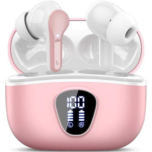 Wireless Earbuds, Bluetooth 5.4 Headphones HiFi Stereo, Bluetooth Earbuds - color: B-Pink