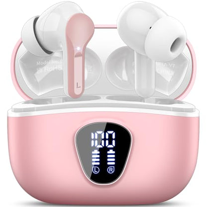 Wireless Earbuds, Bluetooth 5.4 Headphones HiFi Stereo, Bluetooth Earbuds - color: B-Pink