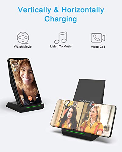 Fast Wireless Charger Stand with 30W PD Adapter for iPhone and Samsung - color: Classic Black