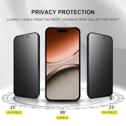 2 Pack for iPhone 17 6.3" Matte Privacy Screen Protector Anti-glare Anti-spy Tempered Glass Film Anti-fingerprint Easy Installation - size: iPhone 17