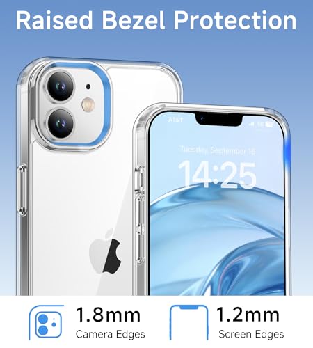 USLAI Case for iPhone 12 Mini, Anti-Yellowing, Crystal Clear Back, Shockproof & Military‑Grade Drop Protection - Transparent - color: Clear, size: iPhone 12 Mini
