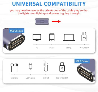 Poyiccot 240W USB C Coupler (2 Pack), USB C Female to Female Adapter Extender, Support up to 240W Charging, 40Gbps Data Transfer, 8K@60Hz Video, Compatible with iPad, MacBook, Thunderbolt 4/3 - size: usb c adapter female to female