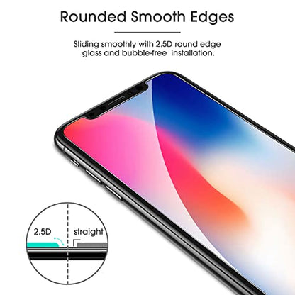 OMOTON [4-Pack] Screen Protector for iPhone Xs & iPhone X, 5.8 inch - Tempered Glass/Guide Frame/Easy Installation - size: iPhone X/XS