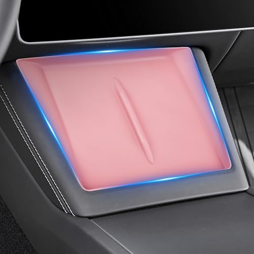 Frani Wireless Charging Pad Cover for 24-27 Tesla Model 3 Highland - color: Light Pink, size: Model 3 Highland 2024-2026