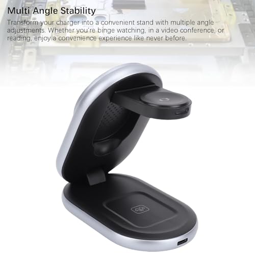 Wireless Charging Station 3 in 1 Magnetic Foldable Stand 15W Fast Charger for Phone Watch Earbuds