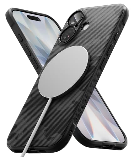 Ringke Onyx for iPhone 17 Case, [Compatible with MagSafe] Oil & Dirt Resistant, Individual Lens Covers for Cameras, Non-Slip Enhanced Grip Lightweight Cover - Magnetic Camo Black - color: Magnetic Camo Black, size: iPhone 17