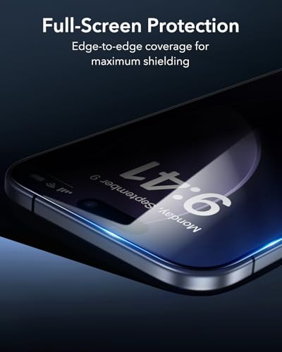 ESR 3 Pack for iPhone 16 Pro Max Privacy Screen Protector, Align Frame
