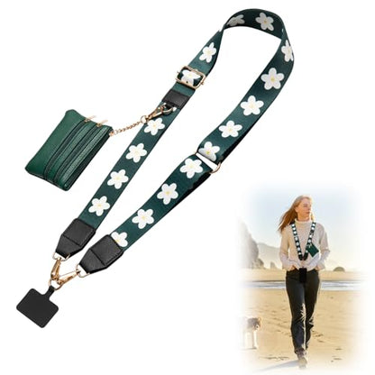 Cell Phone Lanyard Crossbody with Wallet, Versatile Clip and Go Phone Strap - color: P