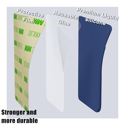 oakxco Phone Wallet Stick On, Secure Phone Card Holder Silicone, Adhesive Pocket Sleeve ID Credit Card, Slim Thin Card Case for Men Women Cute, Compatible with Apple iPhone Samsung Pixel, Navy Blue - color: Navy Blue