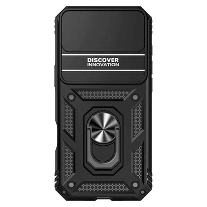 for iPhone Air Case, with Slide Camera Cover HD Screen Protector [Military Grade 16ft. Drop Tested] Ring Holder Kickstand Protective Phone Case for Apple iPhone Air 2025, Black - color: Black w/ Slide Camera 2nd gen. Military Grade