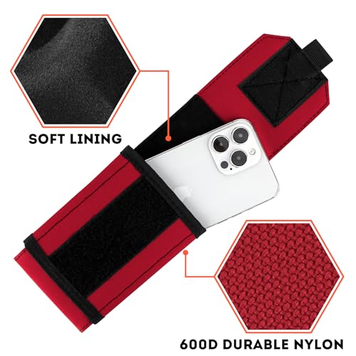 Tactical Molle Phone Holster Pouch, Universal Belt Waist Bag for iPhone 17 Pro Max/17 Pro/17/16 Pro Max/15 Pro Max/14 Pro Max/13/12, Samsung S25 Ultra/S24/S23, Size L - color: Red(2 Pack)
