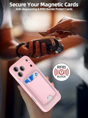 TopMade for iPhone 17 Pro Case with Mag-Safe Wallet, 4 Cards Holder Pink - color: Pink, size: iPhone 17 Pro
