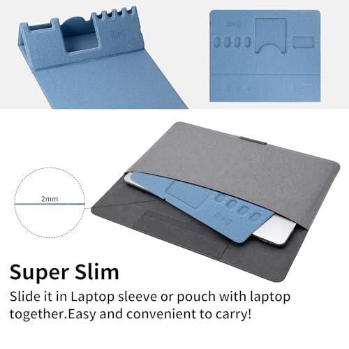 Mouse Pad with Phone Holder & Pen Holders, Wireless Charging Desk Mat, Mousepad Home Office Desk Pad with Ultra-Smooth Surface, Non-Slip Base, Waterproof Keyboard Pad, Classic Blue Desk Mat - color: Blue
