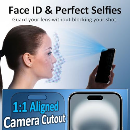 2 Pack 360° Privacy Screen for iPhone 16/15/15 Pro,Easy Install - size: 16/15/15 Pro