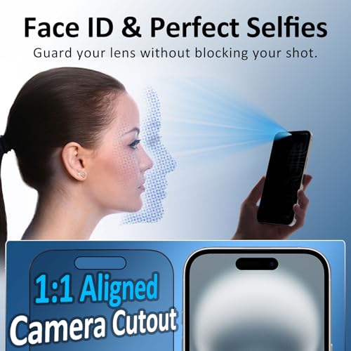 2 Pack 360° Privacy Screen for iPhone 16/15/15 Pro,Easy Install - size: 16/15/15 Pro