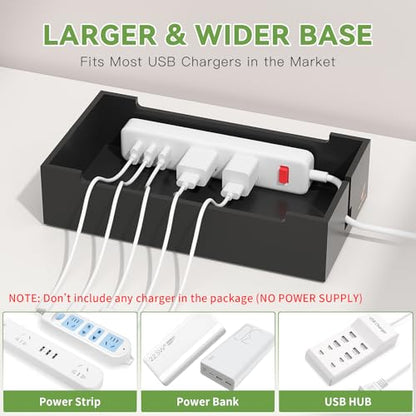 Pezin & Hulin Bamboo Cable Management Box, No Power Adapter -Black - color: Black