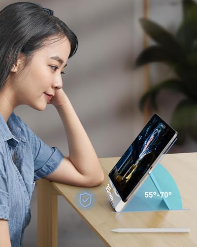 SAIJI Adjustable iPad Stand for Desk Portable Foldable Tablet Stand –Gray - color: Gray