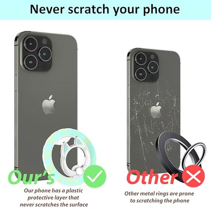 Magnetic Phone Ring Holder for magsafe, Cartoon Cat Snap, Glitter Magnetic Grip Compatible with iPhone 16 15 14 13 12 Pro max,Pro,Plus,Mini, Adjustable Kickstand, Green - color: Green