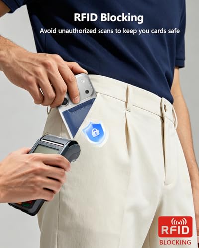 ONETOP for MagSafe Wallet,Magnetic Phone Wallet with 5 Card Slots,Blue | 1-12 Cards/Cash Holder for iPhone 17/16/15/14/13/12 Series,Detachable Wallet Stick-On Back,PU Leather RFID Blocking Kickstand - color: Blue