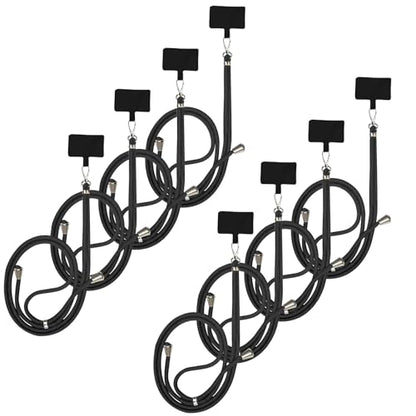 8 Packs Cell Phone Lanyards for Around The Neck,Adjustable Crossbody Phone Strap,Lanyard Phone Holder - color: Black