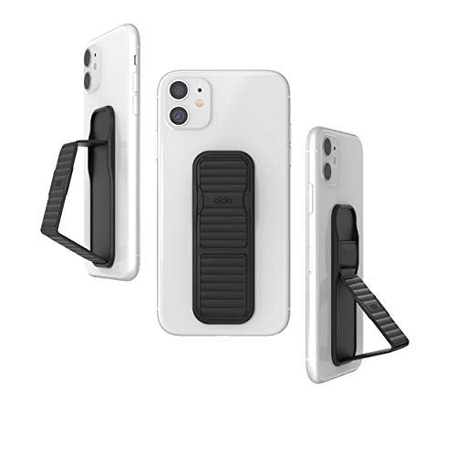 CLCKR Cell Phone Grip and Expanding Stand, Universal Phone Grip Holder for iPhone 15 Pro, Pro Max, Plus, 14 & 13 Models, Samsung Phones, Tablets and More, Pebbled Lines, Black - color: Black Pebbled Lines